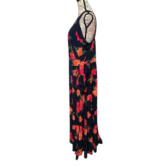 Market Spruce Faux Wrap Maxi Dress Size 1X Multi-Color Floral Vacation Beachy - Picture 4 of 10